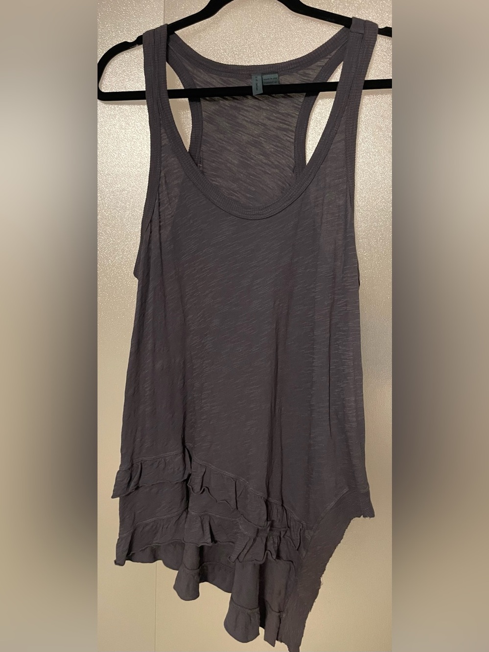 Anthropologie Left Of Centre Ruffle Hem Tank Top